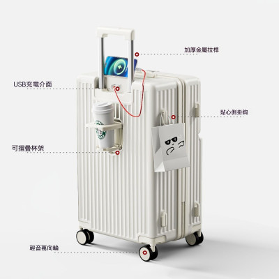 行李箱新款多功能拉桿箱前置開口萬向輪旅行大容量學生密碼箱