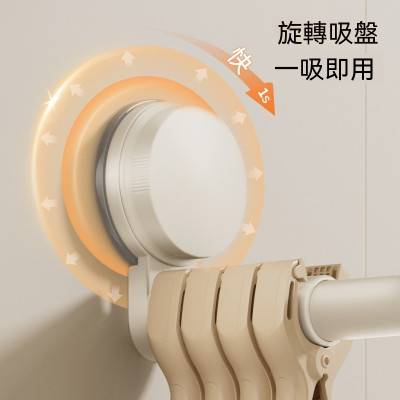 吸盤衣架收納神器家用陽台多功能伸縮免打孔壁掛無痕晾衣架置物架